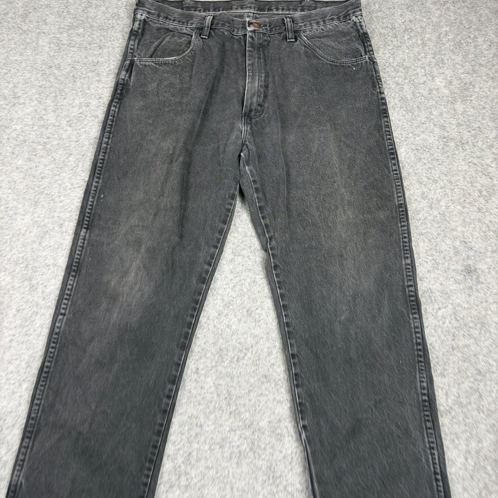Rustler Jeans Mens 36x30 Black Faded Denim Regular Fit Western Outdoor Rugged - Picture 4 of 16